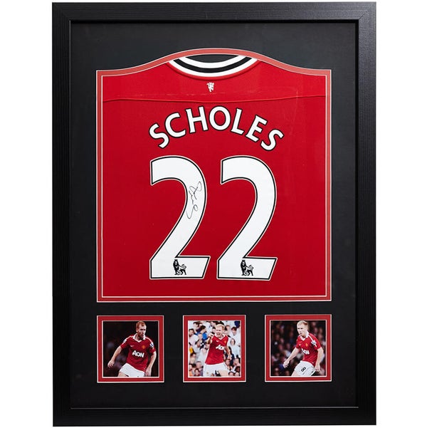 Paul Scholes Signed and Framed Manchester United Shirt