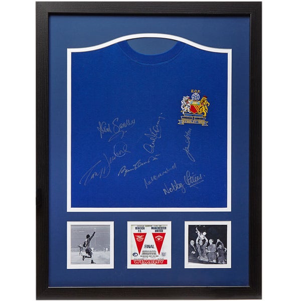 Manchester United '68 Shirt Signed and Framed (Includes 8 Signatures)