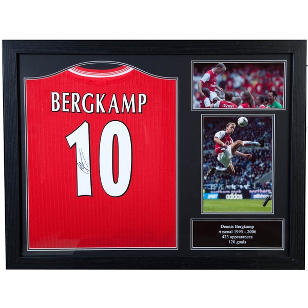 Dennis Bergkamp Signed and Framed Arsenal Shirt