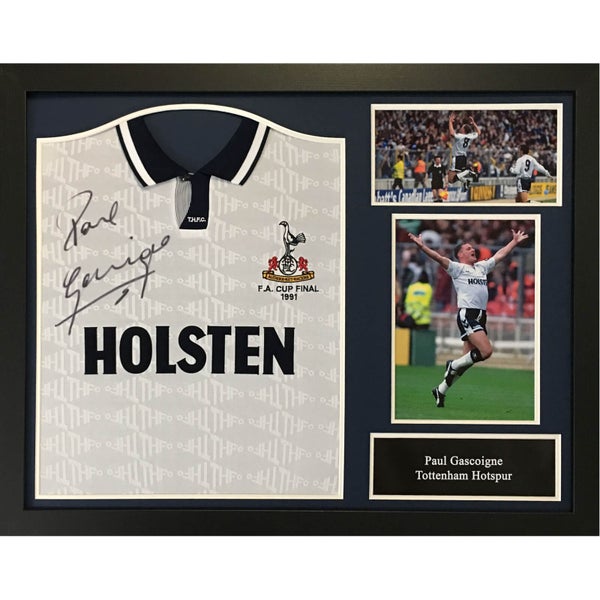Paul Gascoigne Signed and Framed Tottenham Hotspurs Shirt