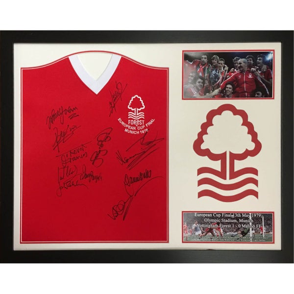 Nottingham Forest 1979 Shirt Signed and Framed (Includes 11 Signatures)