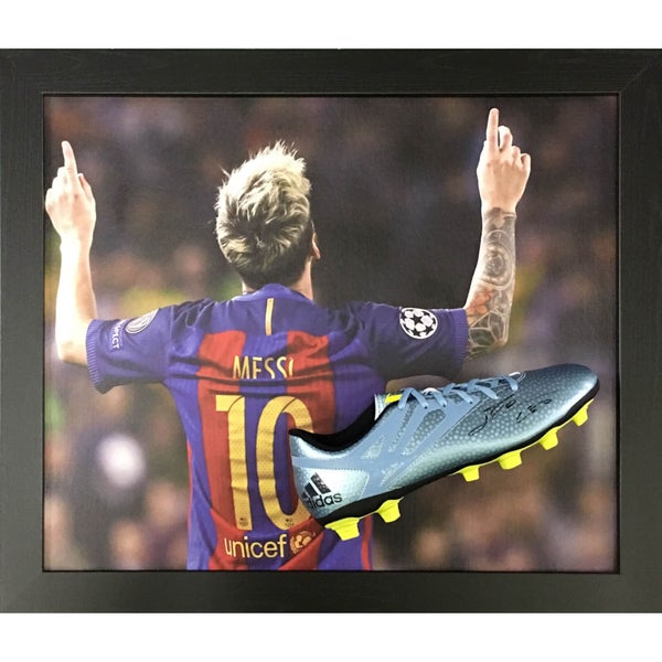 Lionel Messi Signed and Framed Boot with Domed Frame Finish