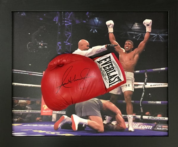 Anthony Joshua Signed and Framed Glove with Domed Frame Finish