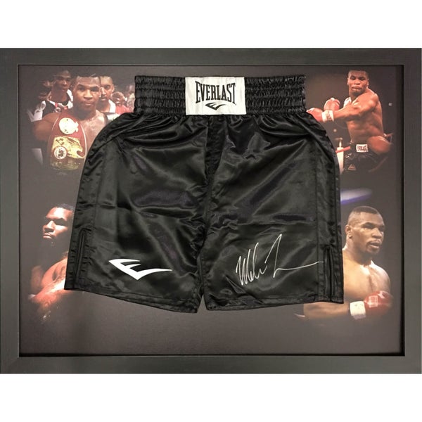 Mike Tyson Signed and Framed Shorts