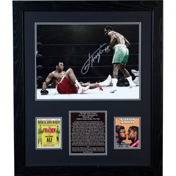 Joe Frazier Signed and Framed 16 x 12 Photograph