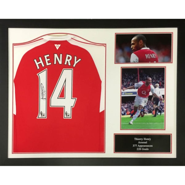 Thierry Henry Redcurrant Signed and Framed Last Game Shirt