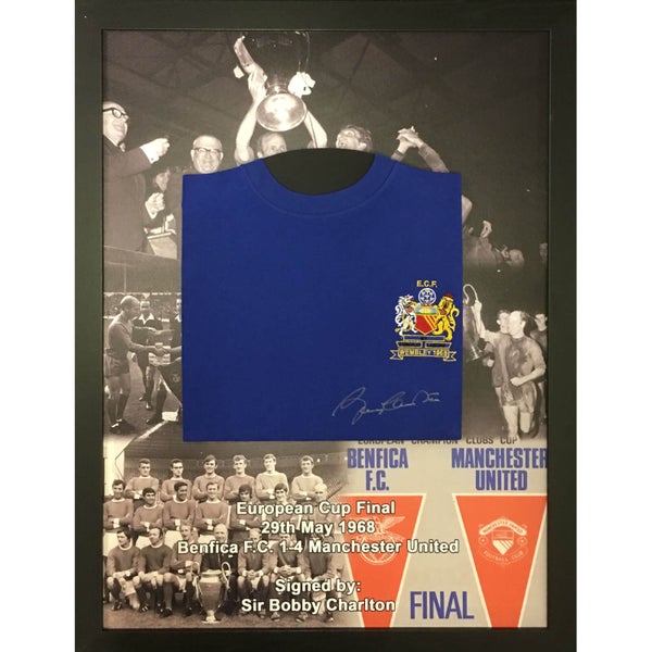 Bobby Charlton 1968 European Cup Signed and Framed Shirt