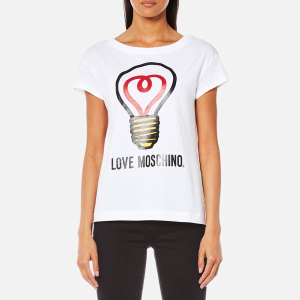 Love Moschino Women's Logo Light Bulb T-Shirt - White