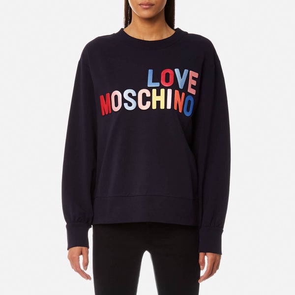 Love Moschino Women's Large Logo Sweatshirt - Navy