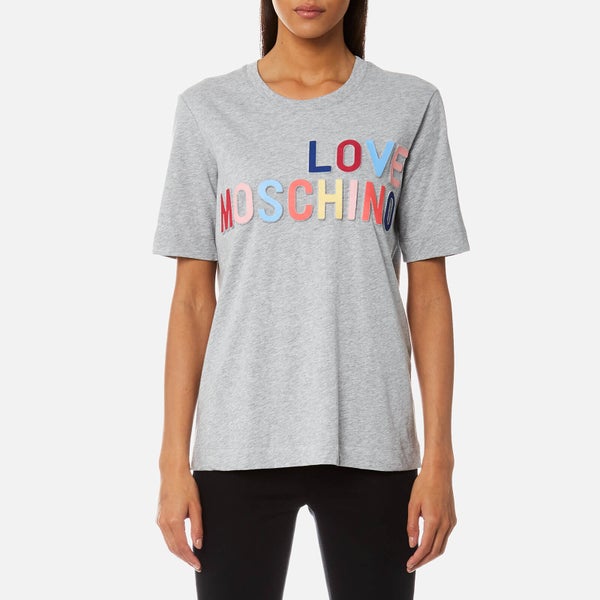 Love Moschino Women's Large Logo T-Shirt - Grey