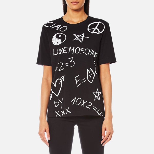 Love Moschino Women's Graffiti Print T-Shirt - Black