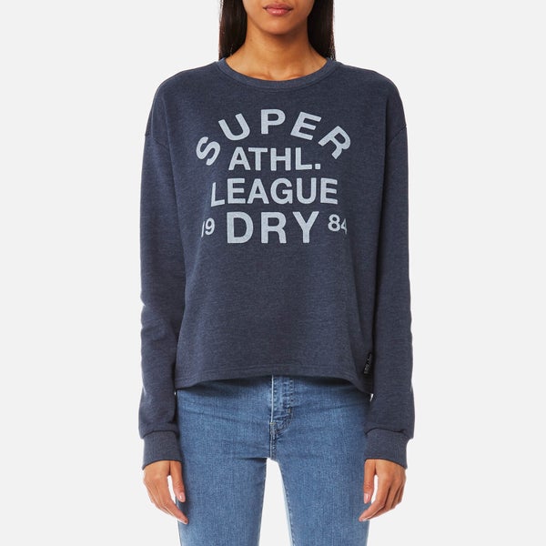 Superdry Women's Athletic League Loopback Crew Sweatshirt - 90's Denim Marl