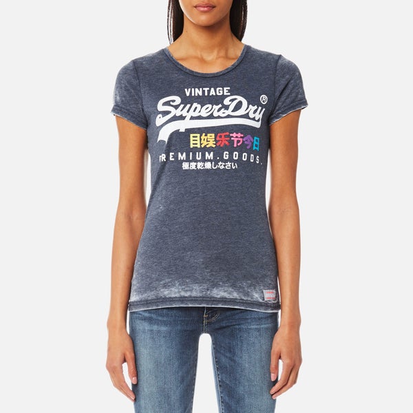Superdry Women's Premium Goods Burnout T-Shirt - Princeton Blue Marl