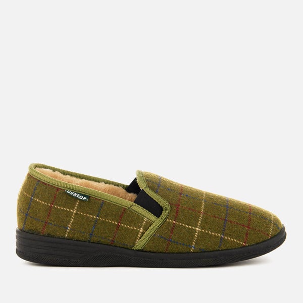 Dunlop Men's Amauri Check Slippers - Olive