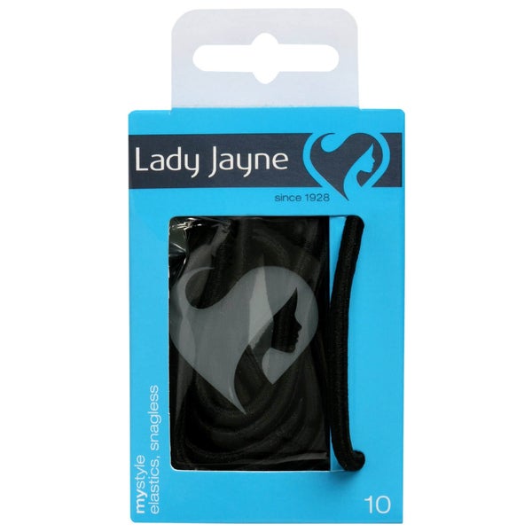 Lady Jayne Snagless Elastics Thick Black 10 Pack