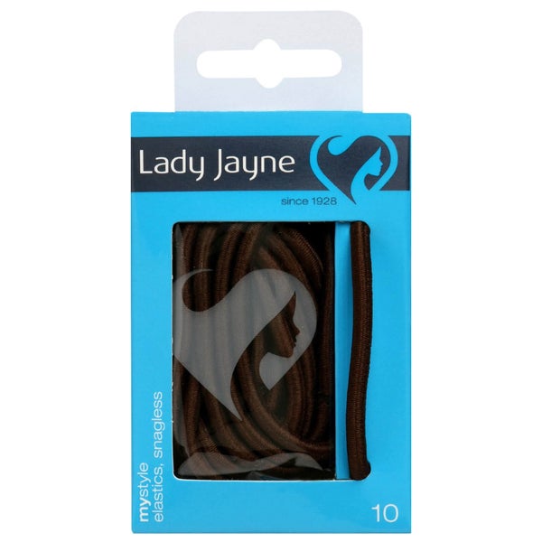 Lady Jayne Snagless Elastics Thick Brown 10 Pack