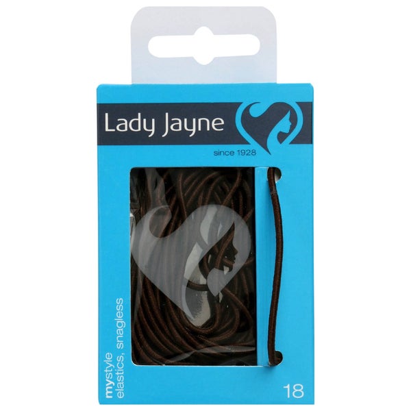 Lady Jayne Snagless Elastics Thin Brown18 Pack