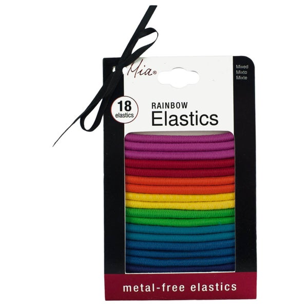 Mia Metal Free Rainbow Elastics x 18