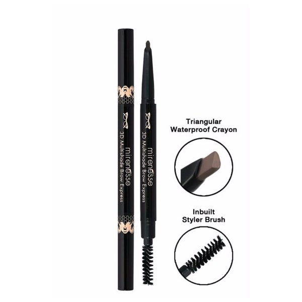 mirenesse 3D Multishade Brow Express Waterproof Crayon And Styler Brush - Universal Colour 0.45g