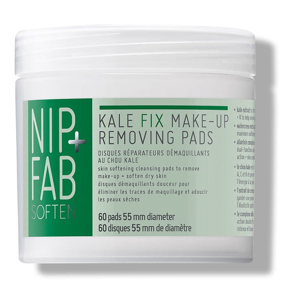 NIP+FAB Kale Fix Make Up Removing Pads -meikinpoistolaput, 60 kpl