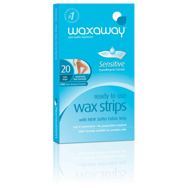 Waxaway By Caron Ready To Use Sensitive Wax Strips Body 20Pk
