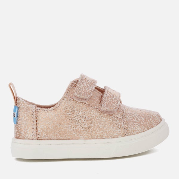 TOMS Toddlers' Lenny Double Velcro Trainers - Rose Gold Crackle Foil