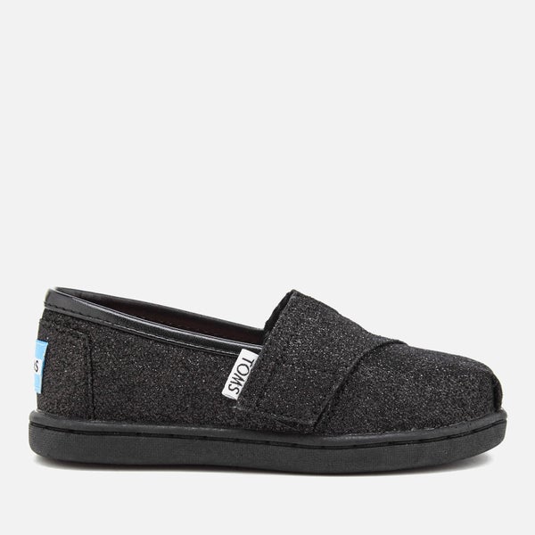 TOMS Toddlers' Seasonal Classic Glimmer Slip On Pumps - Black