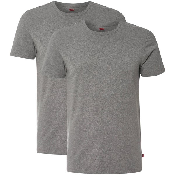 Levi's Men's 200SF 2-Pack Crew Neck T-Shirts - Mid Grey Melange