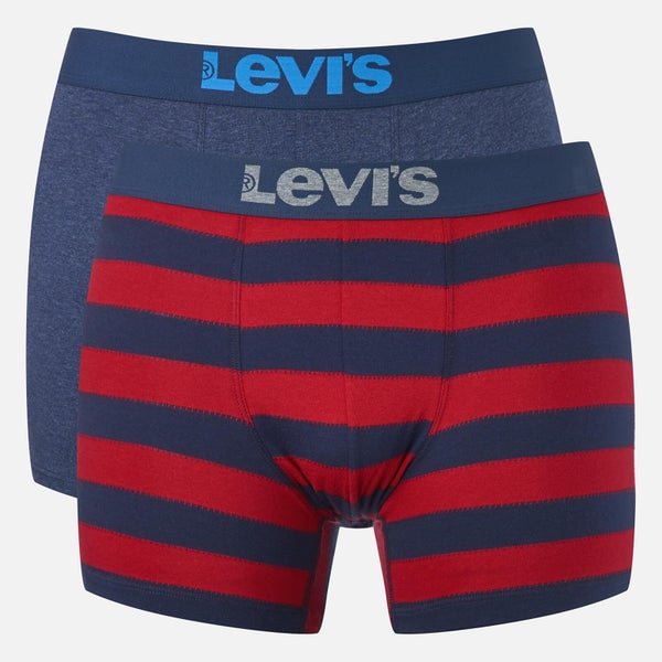 Levi's Men's 200SF 2-Pack Rugby Stripe Boxers - Red/Navy