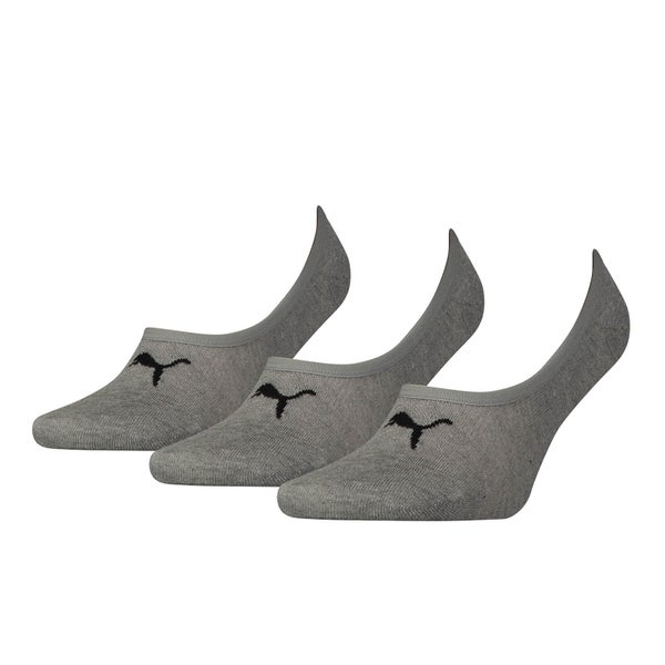 Puma Men's 3 Pack Footie Socks - Grey