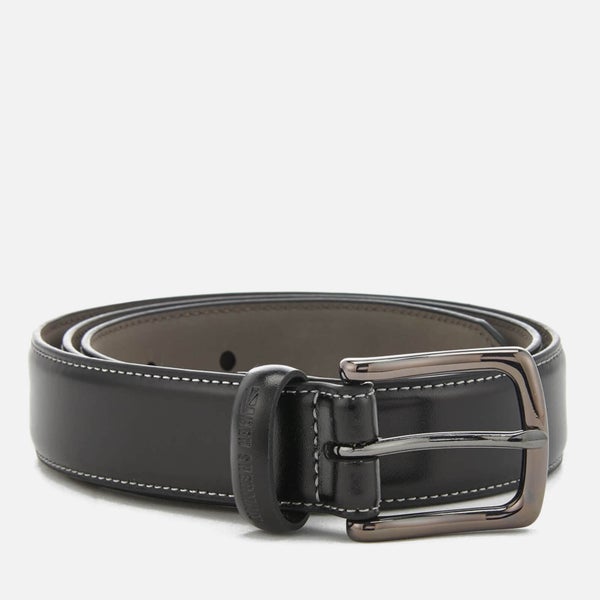 Ben Sherman Men's Leather Vauxhall Belt - Black/Grey