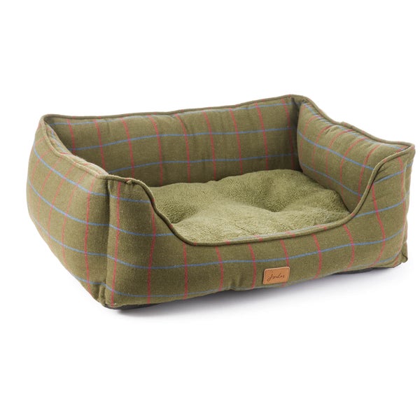 Joules Tweed Effect Rectangle Pet Bed Medium Stratton Check
