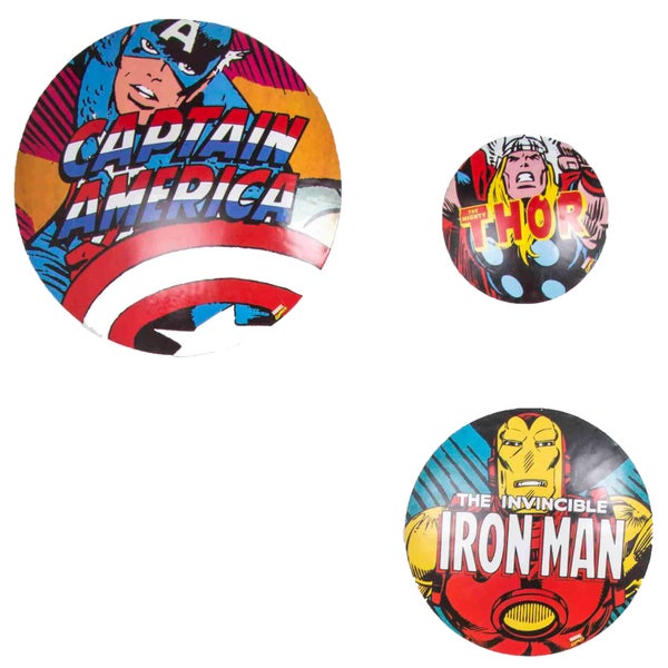 Marvel Set of 3 Metal Wall Badges Wall Art