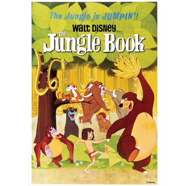 Disney Retro Vintage Jungle Book Printed Canvas Wall Art