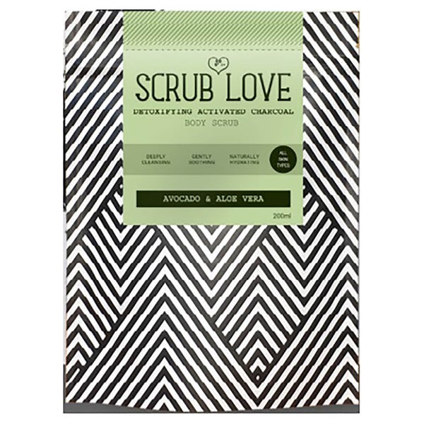 Scrub Love Active Charcoal Body Scrub -kuorintavoide, Avocado & Aloe Vera