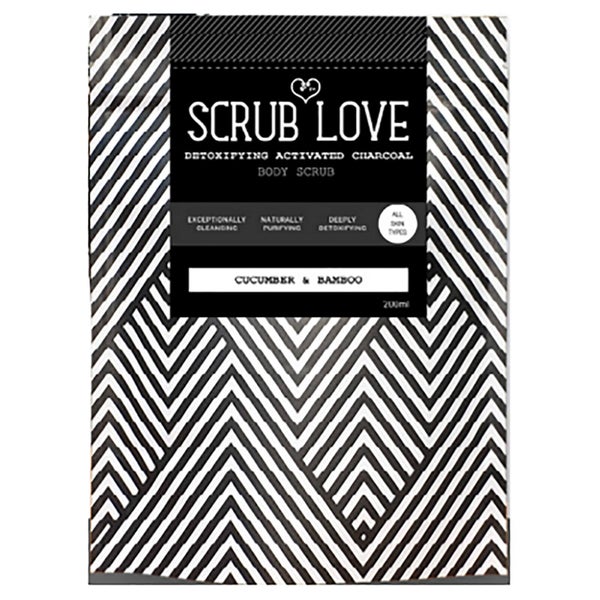 Scrub Love Active Charcoal Body Scrub -kuorintavoide, Cucumber & Bamboo