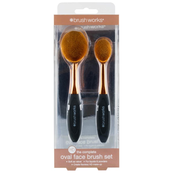 Набор овальных кистей для макияжа brushworks HD Oval Brushes Face Set