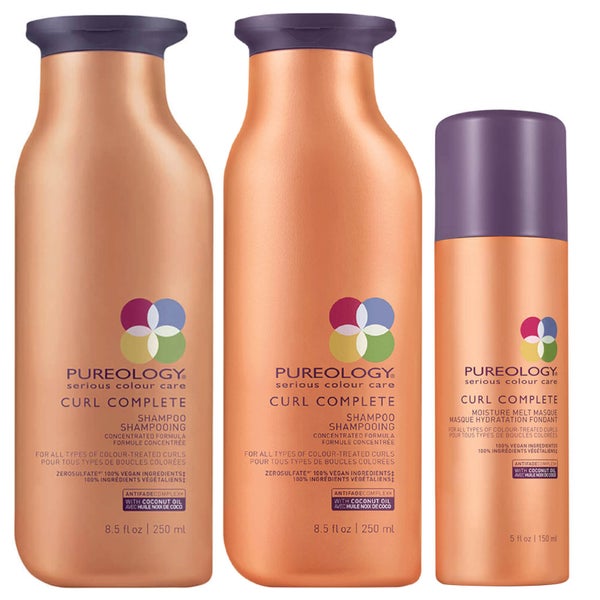 Pureology Curl Complete Shampoo 8.5oz, Conditioner 8.5oz & Moisture Melt Masque 5oz (Worth $110)