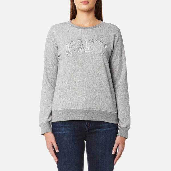 GANT Women's Crew Neck Sweatshirt - Grey Melange