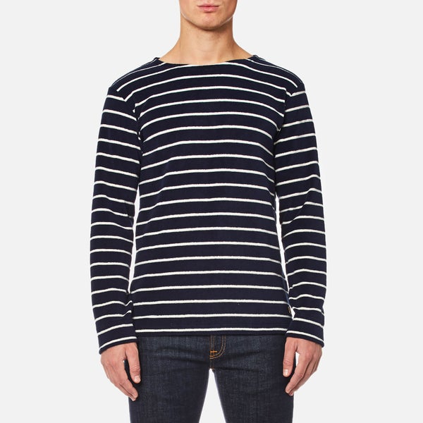 Armor Lux Men's Towelling Long Sleeve Stripe Top - Seal Nature