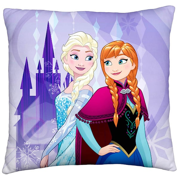 Coussin Réversible Carré La Reine des Neiges -Elsa, Anna et Olaf