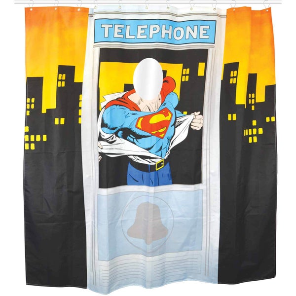 DC Comics Superman Telephone Box Shower Curtain