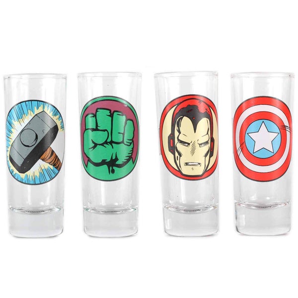 Marvel Characters Set of 4 Mini Glasses