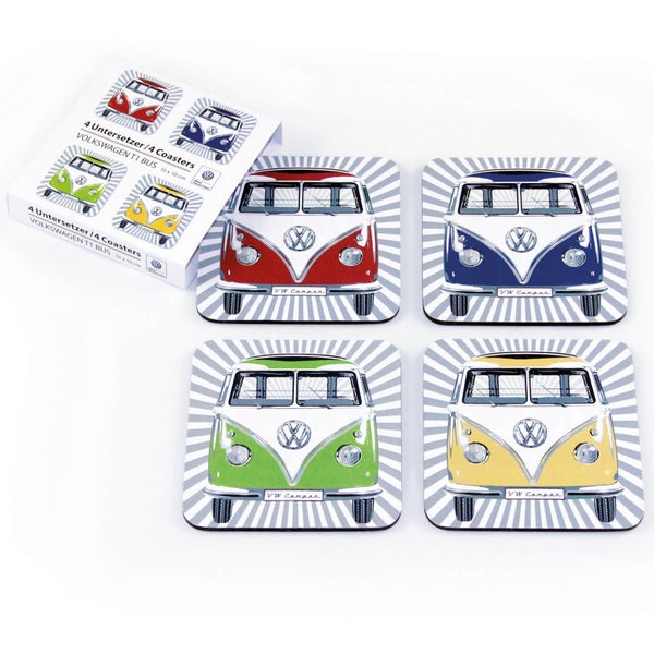 VW Collection Front Set of 4 Coasters - Multi