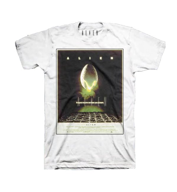 T-Shirt Poster Classique Aliens -Blanc