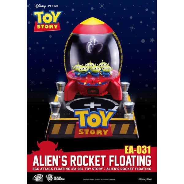 Beast Kingdom Disney Toy Story Egg Attack Alien's Floating Rocket Model with Light up Function 18cm