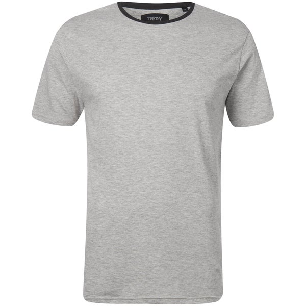 Troy Men's Elias Ringer T-Shirt - Light Grey Marl