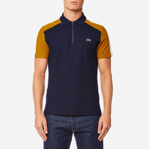 Lacoste Men's Shoulder Detail Polo Shirt - Navy Blue/Renaissance Bro