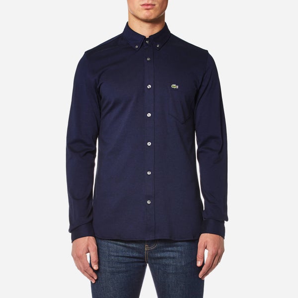Lacoste Men's Long Sleeve Jersey Shirt - Methylene/Black