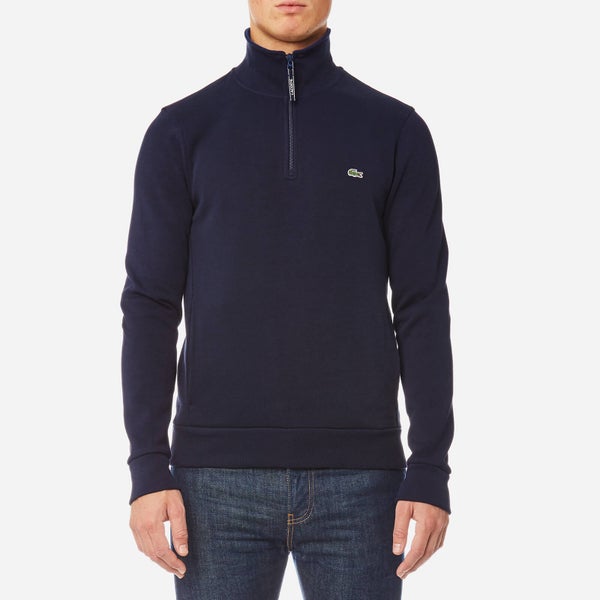 Lacoste Men's Quarter Zip Sweatshirt - Navy Blue/Methylene